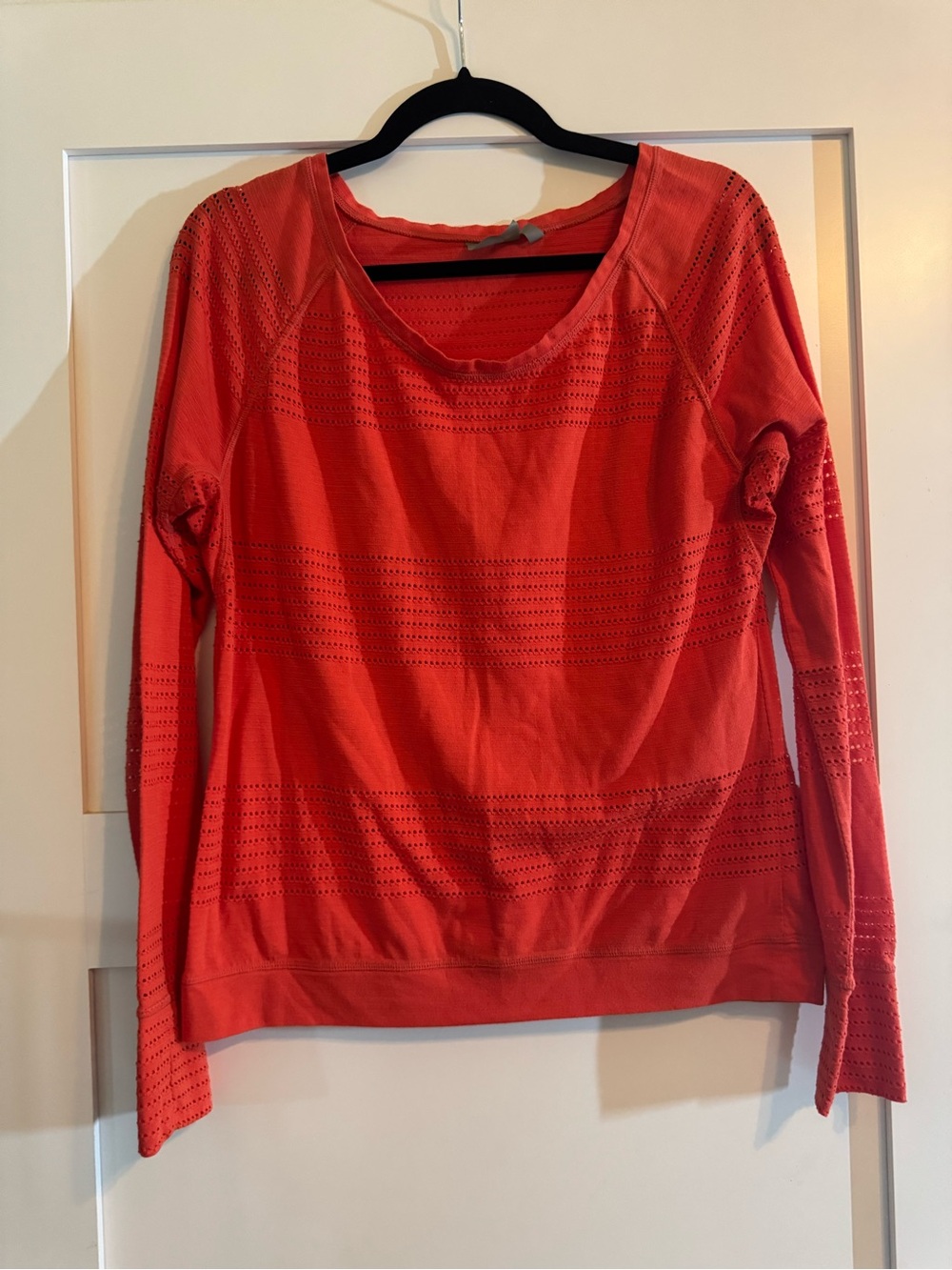 Women's Athleta Open-Knit Long Sleeve Top - Orange